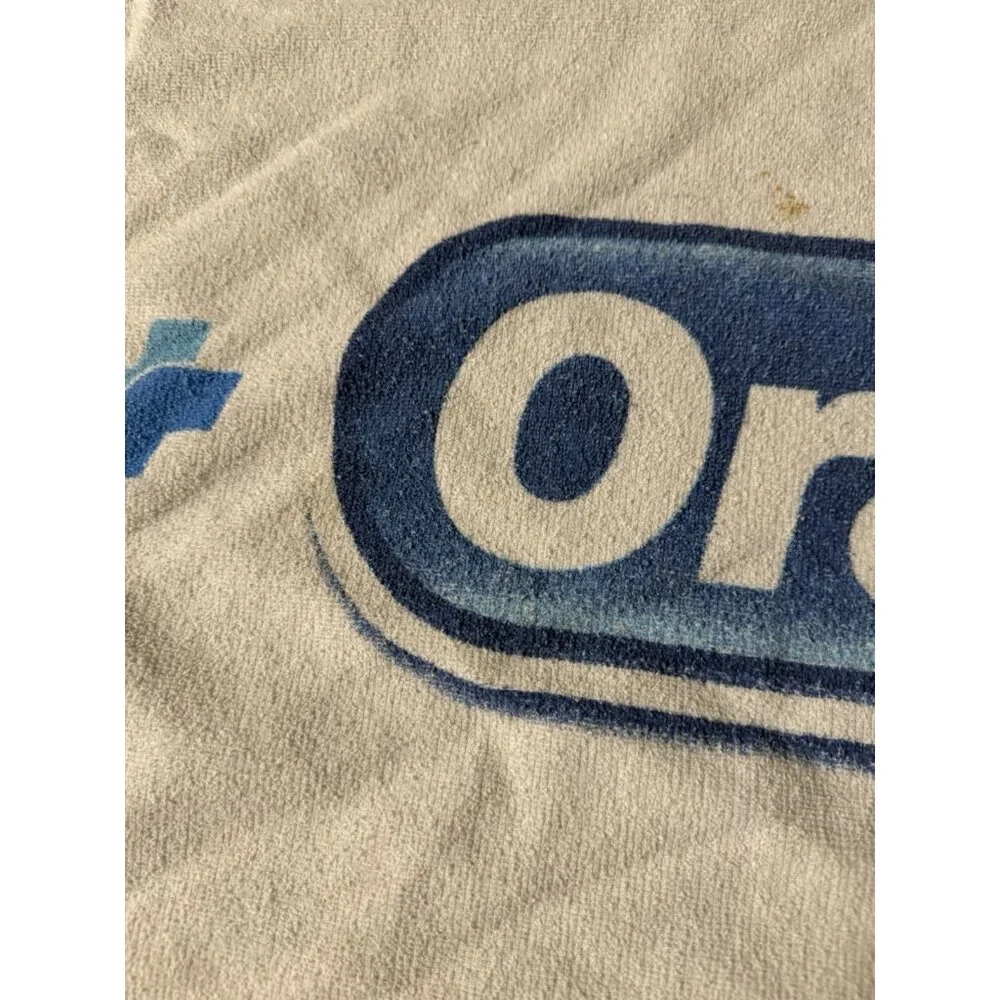 Vtg Cotton Beach Bath Towel  Crest Oral B Toothpaste  Dental advertisement Read
